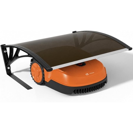 VOUNOT® Robotplæneklipper Garage – 104×80×50 cm baldakin med metalfødder, mørkebrun