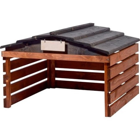 dobar® Robot Lawn Mower Garage in Wood – Removable Roof, Dark Brown