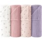Bearmoss Moltonservietter til baby – 4 stk. 60x60 cm, åndbar muslin bomuld, lilla