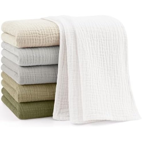 Bearmoss Muslineklude baby 6-pak 60×60 cm – grå-grøn (2)