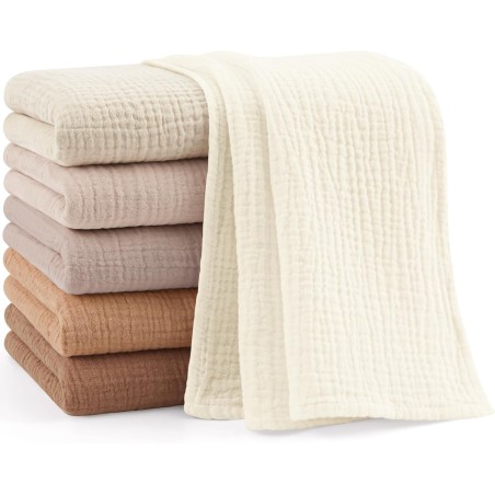 Bearmoss Muslineklude baby 6-pak 60×60 cm – brun