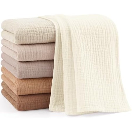 Bearmoss Muslineklude baby 6-pak 60×60 cm – brun