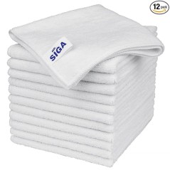 MR.SIGA Microfiber Cleaning Cloths 12 pcs White 32x32 cm