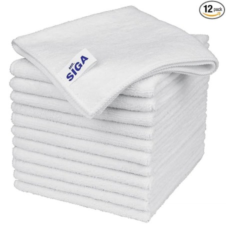 MR.SIGA Microfiber Cleaning Cloths 12 pcs White 32x32 cm