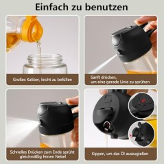 SWEET VIEW 2-in-1 Oil Sprayer for Cooking, 470 ml Glass Bottle – 2 Pack