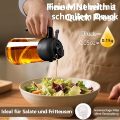 SWEET VIEW 2-i-1 Oliesprøjte til madlavning, 470 ml Glasolieflaske – 2 pak
