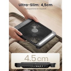 Warmco D4 Campingventilator 20000 mAh – Ultraflad med LED og Krog