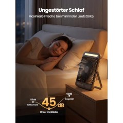 Warmco D4 Campingventilator 20000 mAh – Ultraflad med LED og Krog