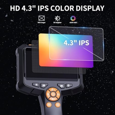 Qimic Endoskopkamera 4,3" IPS – 5 m kabel, 1080P HD, IP67, 8 LED
