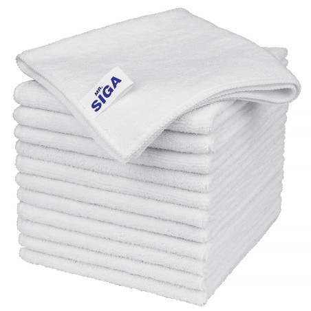 MR.SIGA Mikrofiberklude Hvid 12-pak – 32×32 cm