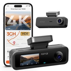 70mai T800E 4K 3-kanals Dashcam uden SD-kort – HDR, IR nattesyn