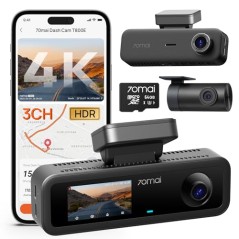 70mai T800E 4K 3-Channel Dashcam with GPS, WiFi 6 and 64GB SD Card