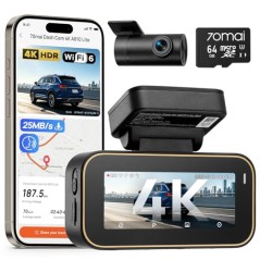 70mai A810 Lite 4K+1080P Dual Dashcam with 64GB SD and 4G LTE