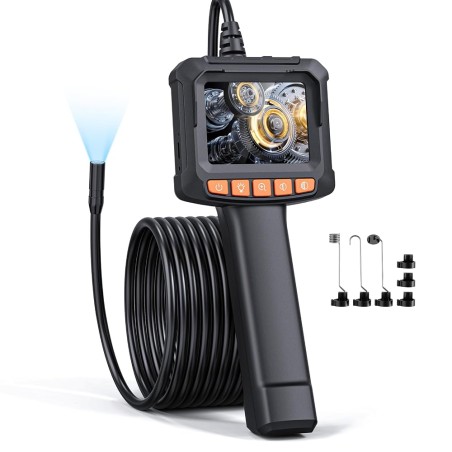 Qimic Inspektionskamera 1080P HD – 2,4" IPS skærm, IP67, 5m kabel, 8 LED