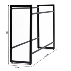 Floordirekt Kenji Bottle Crate Rack for 6 Crates – Black Steel Storage Shelf