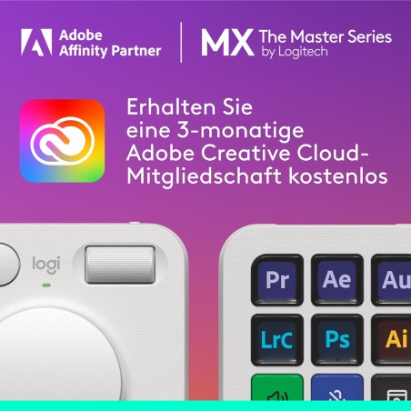 Logitech MX Creative Console – Programmerbar makropanel med 9 LCD-taster, Grå