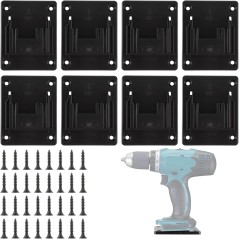 Makita 18V batteriholder – 8 stk. vægbeslag med skruer, sort – kompatibelt tilbehør