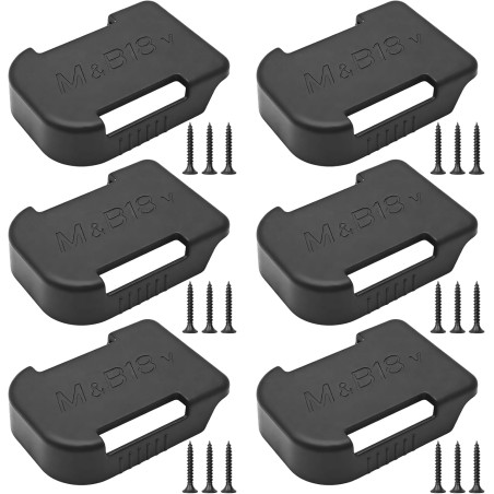 Batteriholder – 6 stk. vægbeslag til Makita & Bosch 14,4V/18V – kompatibelt tilbehør