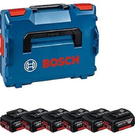 Bosch Professional 18V systembatterisæt – 6× GBA 18V 4,0Ah i L-BOXX