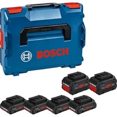 Bosch Professional 18V systembatterisæt – 4× ProCORE 4,0Ah & 2× ProCORE 8,0Ah i L-BOXX