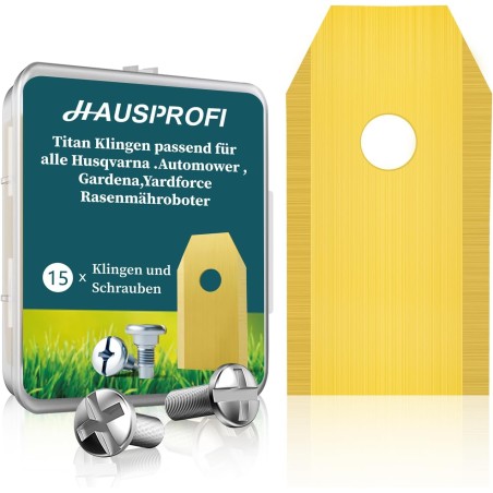 HAUSPROFI 45× titaniumklinger til Husqvarna Automower 405X/415X/430X & Gardena SILENO – inkl. skruer – kompatibelt tilbehør