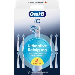 Oral-B iO Ultimate Clean Børstehoveder Hvid, 8 stk.