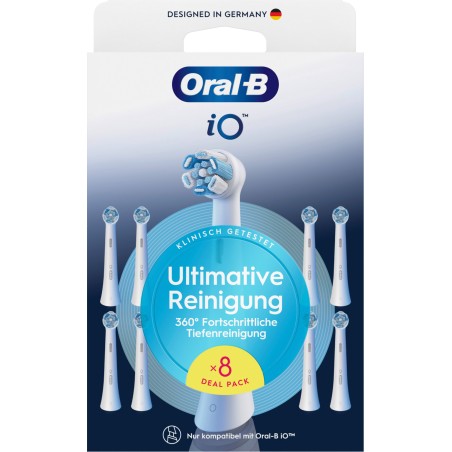 Oral-B iO Ultimate Clean Børstehoveder Hvid, 8 stk.