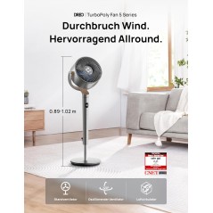 DREO PolyFan 502 Floor Fan, 102 cm, 8 Speeds, 20 dB, Remote Control