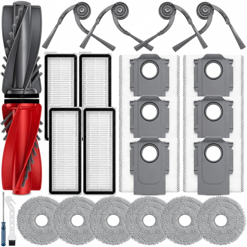 Roborock Qrevo S5V / Qrevo Curv / Qrevo Edge S5A Reservedelssæt 24-delt – kompatibelt tilbehør