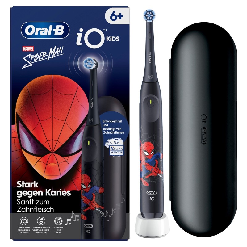 Oral-B iO Kids Spiderman Barn Roterende tandbørste Sort Oral-B iO Kids Spiderman Barn Roterende tandbørste Sort