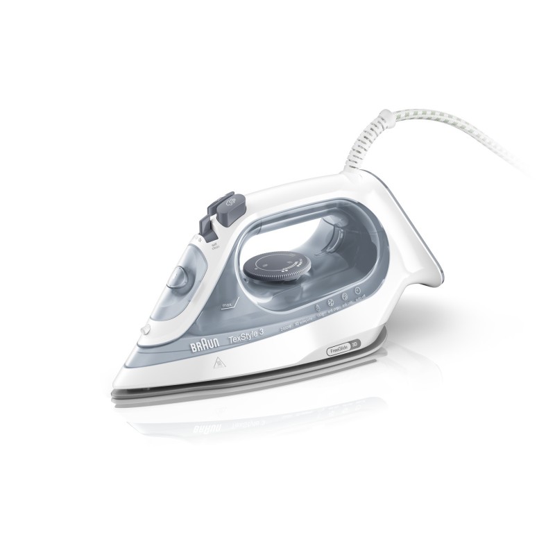 Braun TexStyle 3 SI 3054 GY Dampstrygejern 2400W Grå Hvid