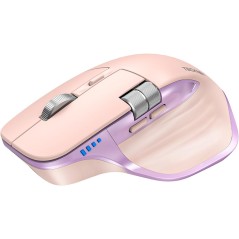 TECKNET TK-MS029 Trådløs Ergonomisk Mus – Bluetooth 5.3 + 2,4 GHz, 7 Knapper, Pink