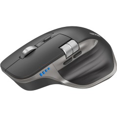 TECKNET TK-MS029 Trådløs Ergonomisk Mus – Bluetooth 5.3 + 2,4 GHz, 7 Knapper, Gråsort