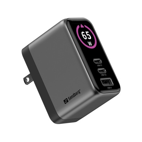 Sandberg Travel Charger PD65W Display