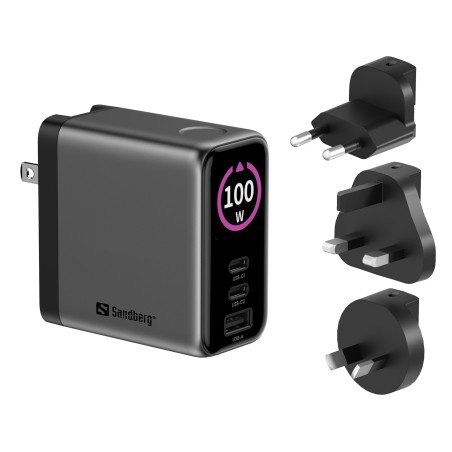 Sandberg Travel Charger PD100W Display - Rejseoplader