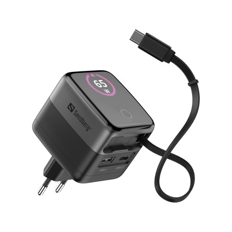 Sandberg Charger PD65W Display + Cable — 65W oplader