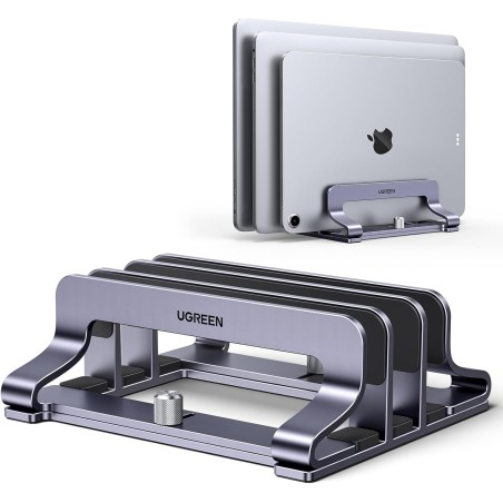 UGREEN Lodret Laptopstativ Aluminium 3-Slot – Lilla Grå
