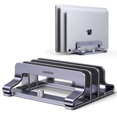 UGREEN Lodret Laptopstativ Aluminium 3-Slot – Lilla Grå