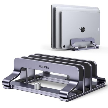 UGREEN Vertical Laptop Stand Aluminium 3 Slot – Purple Grey