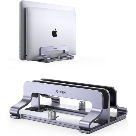UGREEN Lodret Laptopstativ Aluminium 2-Slot – Grå