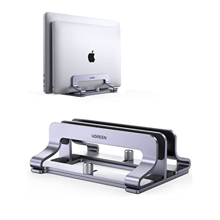 UGREEN Vertical Laptop Stand Aluminium 2 Slot – Grey