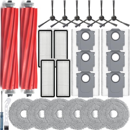Roborock 26pcs Accessory Kit for Qrevo Pro / Qrevo S – Brushes, HEPA Filters, Wiper Pads & Dust Bags