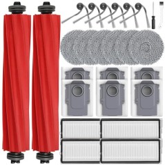 26-piece accessory kit for Roborock QV 35A/QV 35S/QR598/QR798/Qrevo S Pro – brushes, filters, dust bags and mop pads