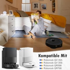 26-delt tilbehørssæt til Roborock QV 35A/QV 35S/QR598/QR798/Qrevo S Pro – børster, filtre, støvposer og viskerpuder