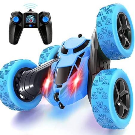 MidiVix RC Stuntbil 4WD – 2,4 GHz Dobbeltsidet 360° Drift Crawler med Forlygter og 90 min Spilletid
