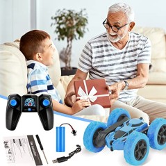 MidiVix RC Stuntbil 4WD – 2,4 GHz Dobbeltsidet 360° Drift Crawler med Forlygter og 90 min Spilletid