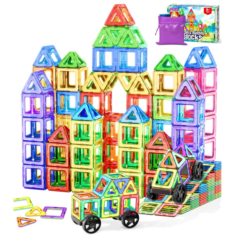 COOLJOYA Magnetiske Byggeklodser 50 Dele – STEM Montessori Legetøj til Børn 3-5 År COOLJOYA Magnetiske Byggeklodser 50 Dele – STEM Montessori Legetøj til Børn 3-5 År