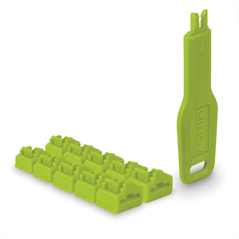 Lindy RJ45 Port Locks Green, 10x +