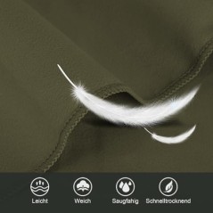 Fosdaling Mikrofiberhåndklæde Sæt af 3 – 200×100 cm + 2×80×40 cm, Militærgrøn, Hurtigtørrende