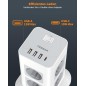 TESSAN 8-Way Power Strip with USB-C, 2m Extension Cable, 4 USB Ports, Surge Protection 3600W – Office Gray TESSAN 8-Way Power Strip with USB-C, 2m Extension Cable, 4 USB Ports, Surge Protection 3600W – Office Gray